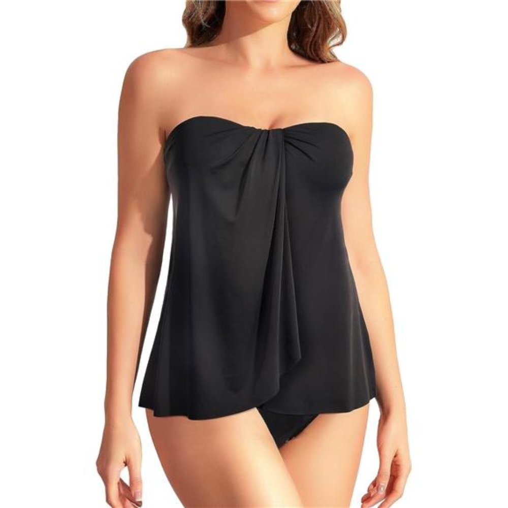 Two Piece Tankini Bathing Suits for Women Black.  Never worn